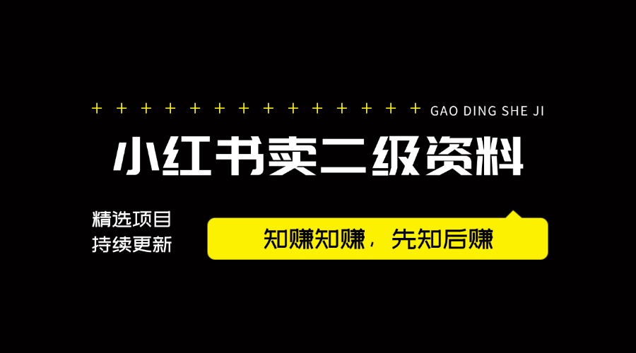小红书卖计算机二级资料，一单19.9，全套项目课程+项目资料