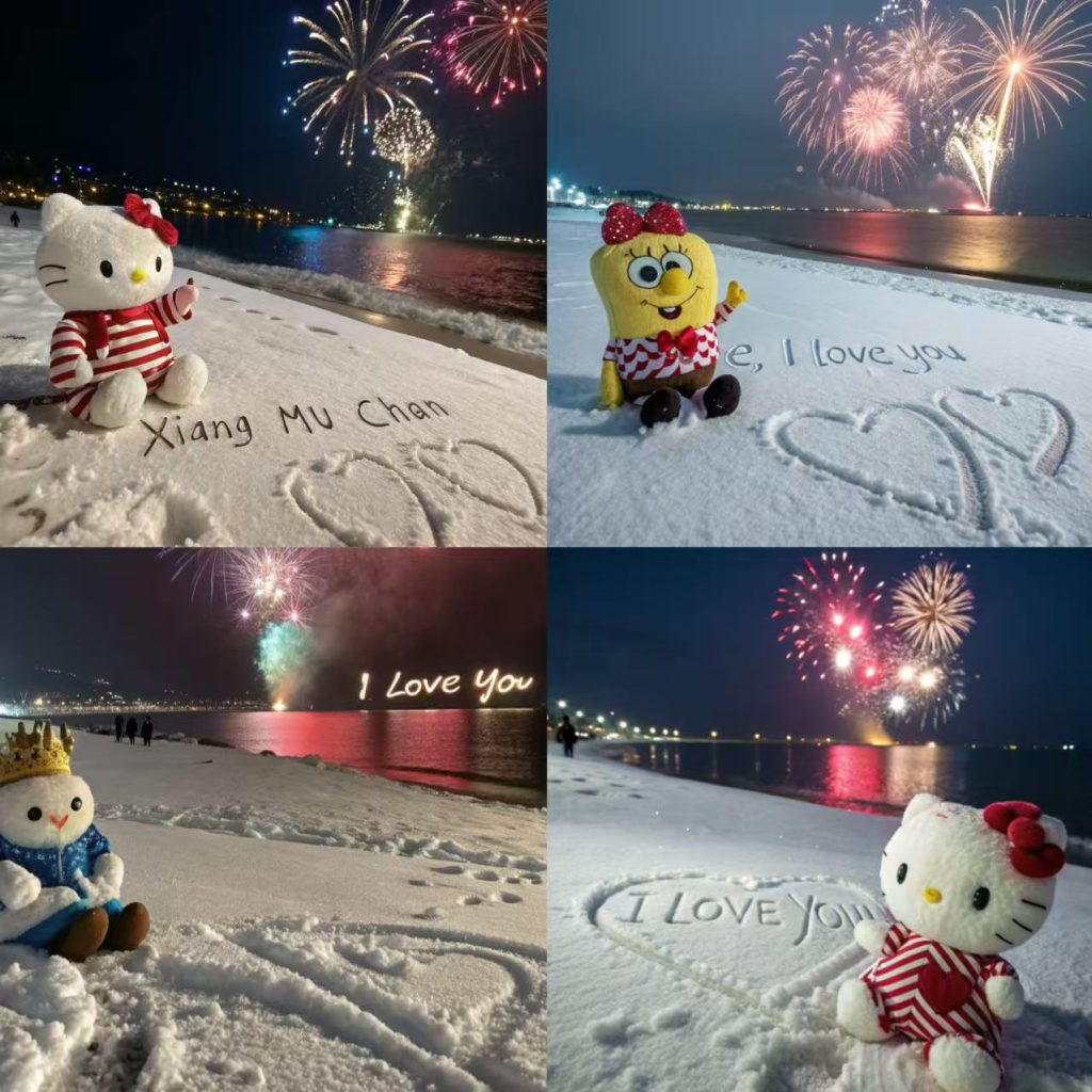 AI HelloKitty雪地代写玩法,高需求AI定制雪地写字教程