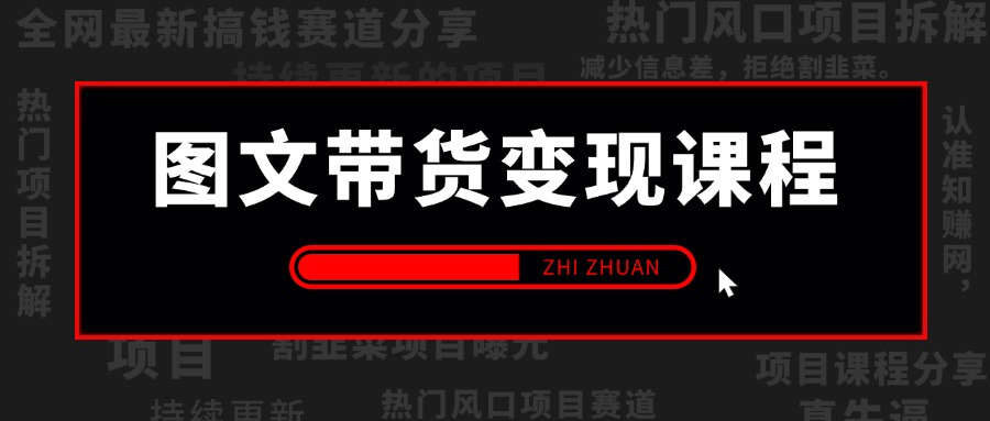 【2025.4.22更新】图文带货变现课程合集,操作简单易上手,让你快速开启副业变现之路