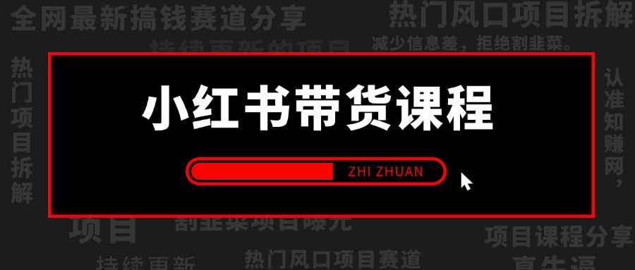 【2025.5.6更新】收费2980的小红书带货课程,从底层逻辑开始拆解小红书带货 附带陪跑项目课件