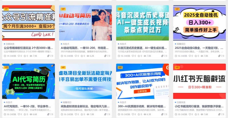 【知梦网创】全网项目资源-永久会员卡密 自己可以拿去卖,也可以自己用,不限次激活-AI副业网